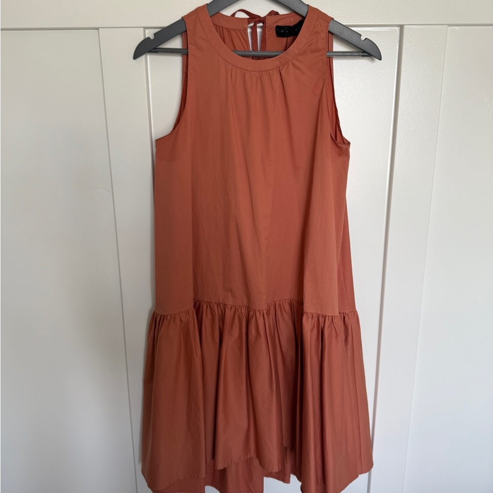 Sleeveless Rust Orange Dress